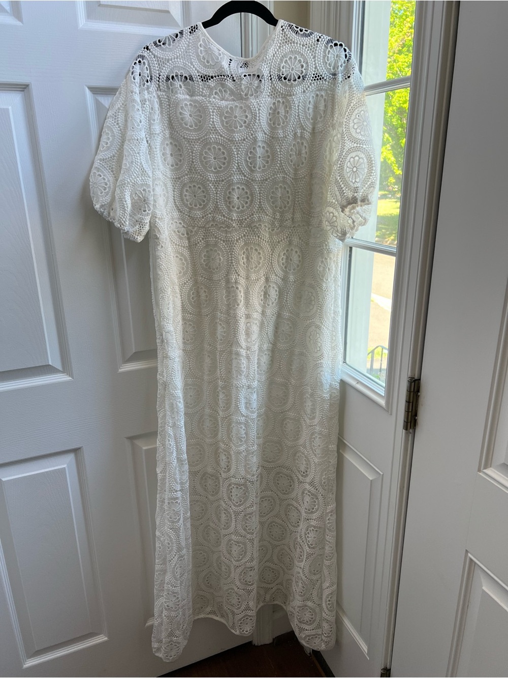 XPlusWear Eyelet Lace Midi Dress in White - Picture 5 of 11
